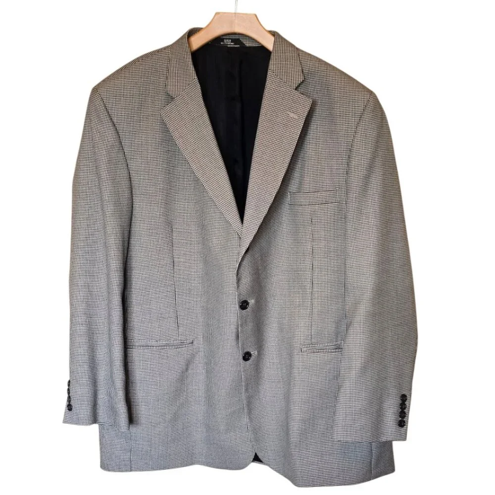 HAGGAR  Houndstooth 3 Button Blazer Suit Coat sz 48L
